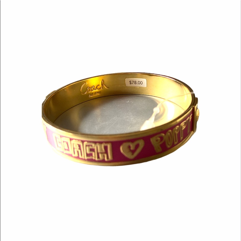 NWT COACH Gold/Pink 1/2” Poppy Bracelet - Picture 2 of 4